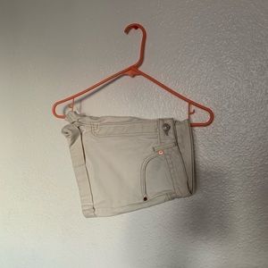 Levi High Waisted White Denim Shorts